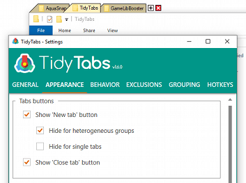 TidyTabs - Keyboard shortcuts