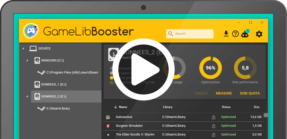 GameLibBooster: game optimizer for Windows