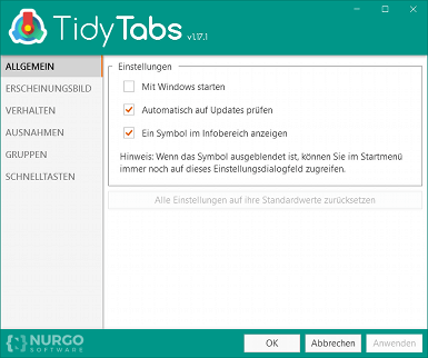 TidyTabs in German